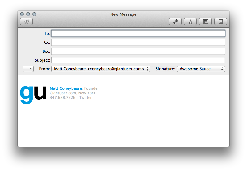 creating signatures in apple mail